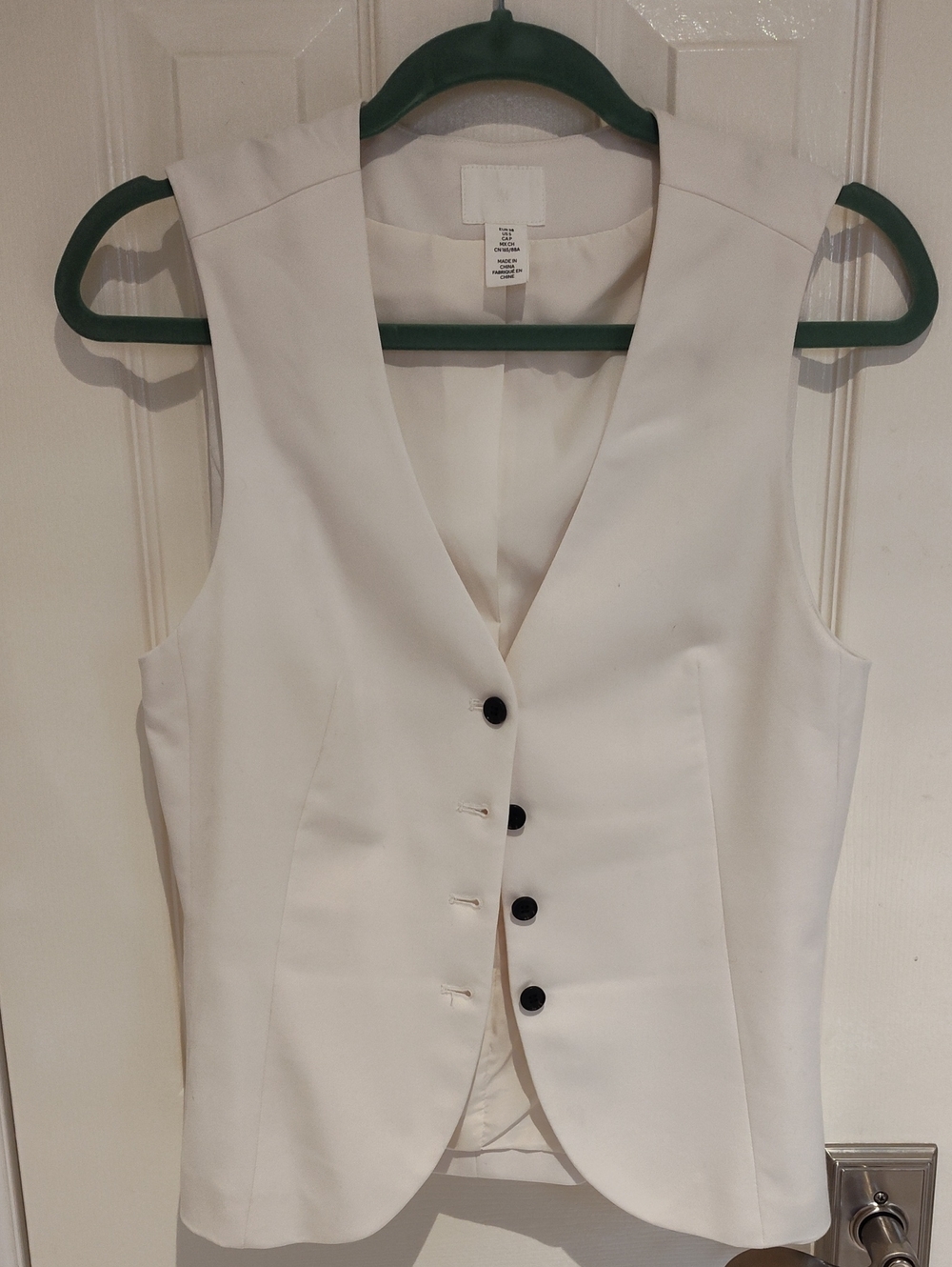 H&M White/Cream Button Down Vest